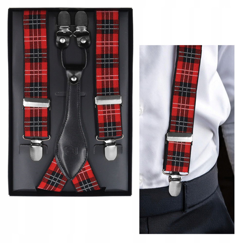 SZELKI Męskie w Kratę do Spodni w Pudełku Mocne Elastyczne od S do XXL - Pakojeans.pl