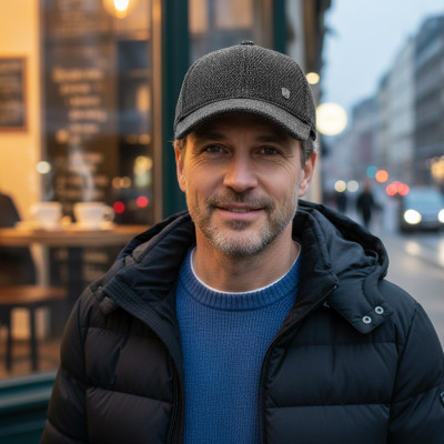 Czapka Zimowa z Daszkiem i Nausznikami Ocieplana Grafitowy Melanż Pako Jeans - Pakojeans.pl