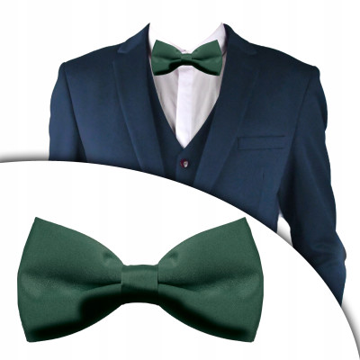 MUSZKA Męska Jednokolorowa BUTELKOWA ZIELEŃ Elegancka Mucha Pako Jeans - Pakojeans.pl