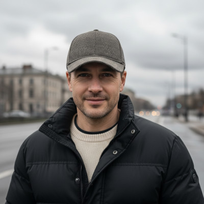 Czapka zimowa z daszkiem 118-5 męska ocieplana z chowanymi nausznikami - Pako Jeans