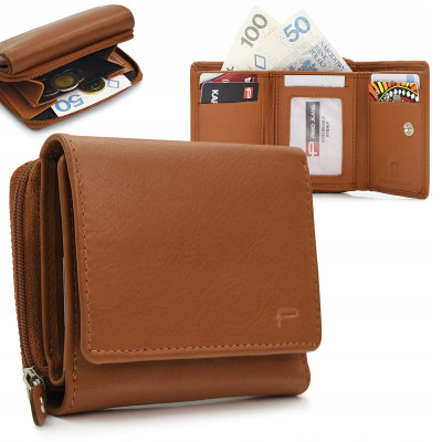 PORTFEL Męski Damski Skórzany RFID Klasyczny Pojemny Kamel MIDI Pako Jeans - Pakojeans.pl