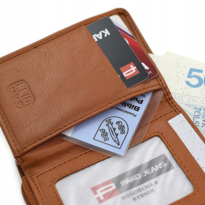 PORTFEL Męski Damski Skórzany RFID Klasyczny Pojemny Kamel MIDI Pako Jeans - Pakojeans.pl