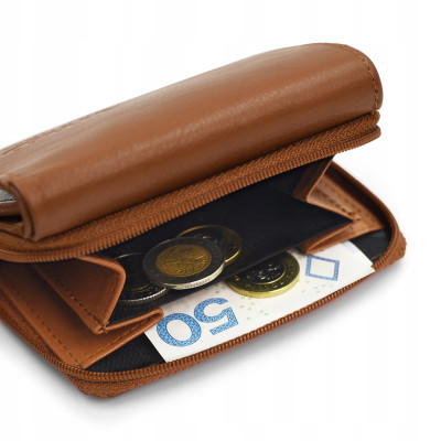 PORTFEL Męski Damski Skórzany RFID Klasyczny Pojemny Kamel MIDI Pako Jeans - Pakojeans.pl