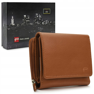 PORTFEL Męski Damski Skórzany RFID Klasyczny Pojemny Kamel MIDI Pako Jeans - Pakojeans.pl