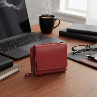 PORTFEL Damski Skórzany RFID Klasyczny Pojemny Czerwony MIDI Pako Jeans - Pakojeans.pl