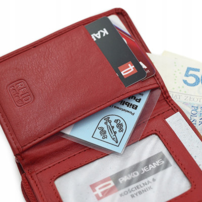PORTFEL Damski Skórzany RFID Klasyczny Pojemny Czerwony MIDI Pako Jeans - Pakojeans.pl