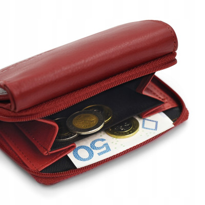 PORTFEL Damski Skórzany RFID Klasyczny Pojemny Czerwony MIDI Pako Jeans - Pakojeans.pl