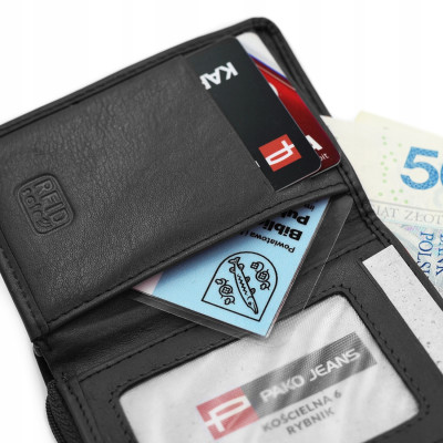 PORTFEL Męski Damski Skórzany RFID Klasyczny Pojemny Czarny MIDI Pako Jeans - Pakojeans.pl