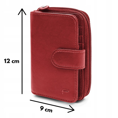 PORTFEL Damski Skórzany RFID Klasyczny Pojemny Czerwony MIDI Pako Jeans - Pakojeans.pl