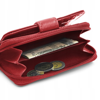 PORTFEL Damski Skórzany RFID Klasyczny Pojemny Czerwony MIDI Pako Jeans - Pakojeans.pl