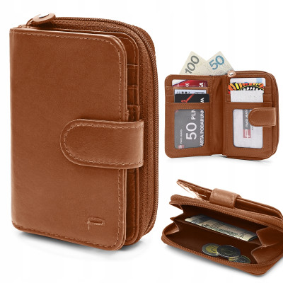 PORTFEL Męski Damski Skórzany RFID Klasyczny Pojemny Camel MIDI Pako Jeans - Pakojeans.pl