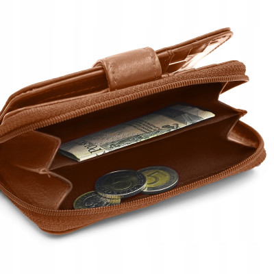 PORTFEL Męski Damski Skórzany RFID Klasyczny Pojemny Camel MIDI Pako Jeans - Pakojeans.pl