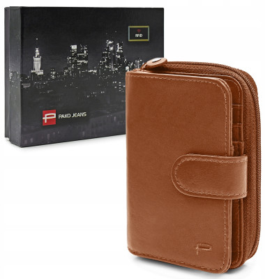 PORTFEL Męski Damski Skórzany RFID Klasyczny Pojemny Camel MIDI Pako Jeans - Pakojeans.pl