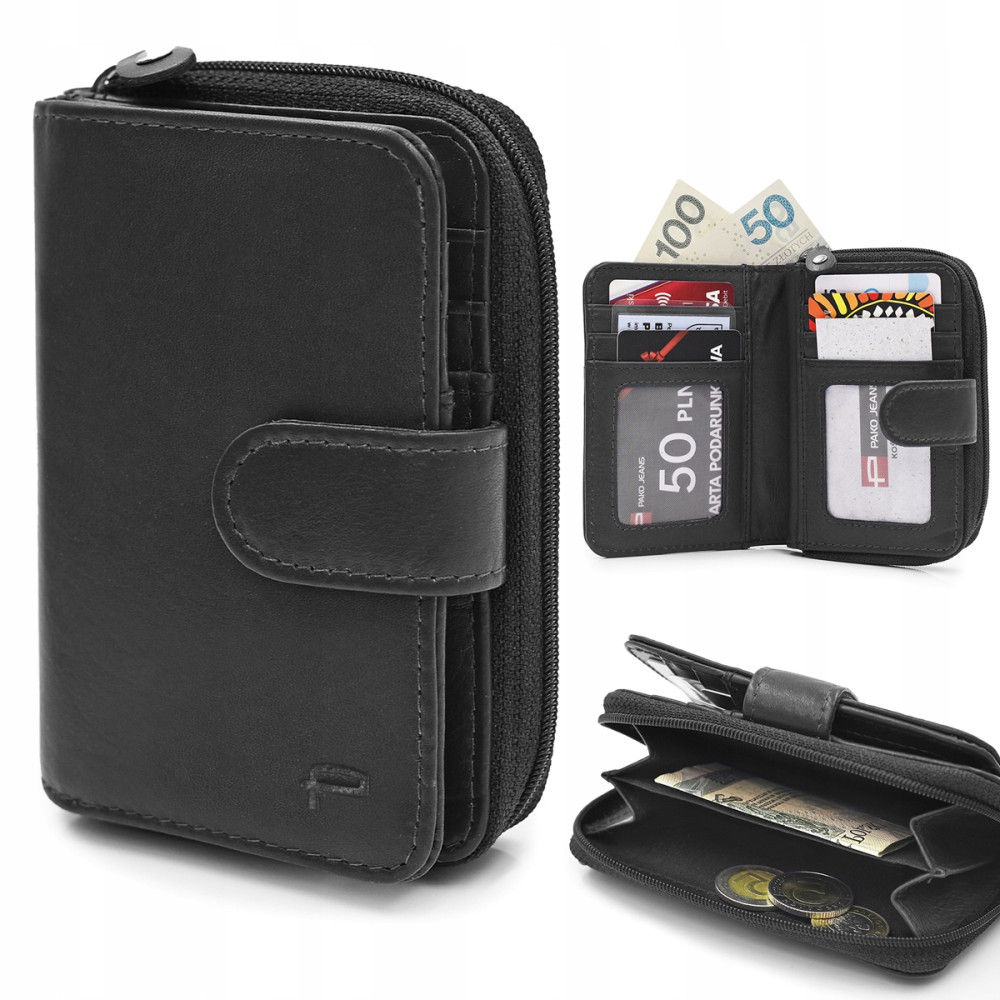 PORTFEL Męski Damski Skórzany RFID Klasyczny Pojemny Czarny MIDI Pako Jeans - Pakojeans.pl