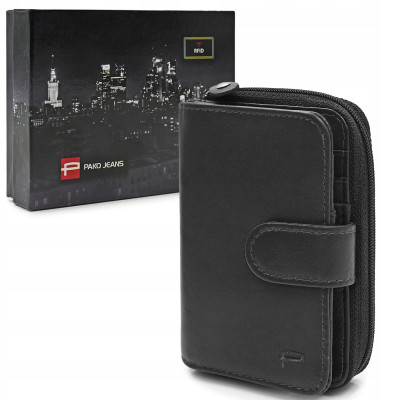 PORTFEL Męski Damski Skórzany RFID Klasyczny Pojemny Czarny MIDI Pako Jeans - Pakojeans.pl