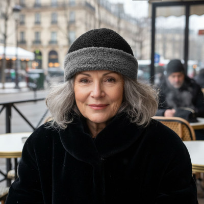 Czapka damska na zimę baranek na podszewce CZARNA - Pako Jeans