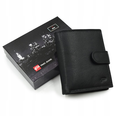 PORTFEL Męski Damski SKÓRZANY Czarny z RFID City Style MIDI Pako Jeans - Pakojeans.pl