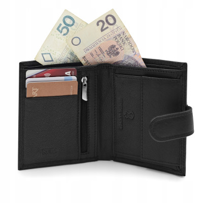 PORTFEL Męski Damski SKÓRZANY Czarny z RFID City Style MIDI Pako Jeans - Pakojeans.pl