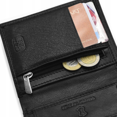 PORTFEL Męski Damski SKÓRZANY Czarny z RFID City Style MIDI Pako Jeans - Pakojeans.pl