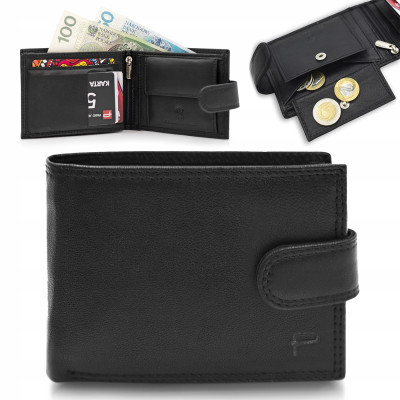 PORTFEL Męski Damski SKÓRZANY Czarny z RFID City Style MIDI Pako Jeans - Pakojeans.pl