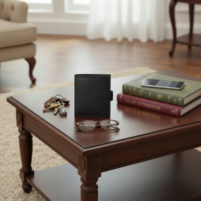 PORTFEL Męski Damski SKÓRZANY Czarny z RFID City Style MIDI Pako Jeans - Pakojeans.pl