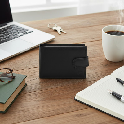 PORTFEL Męski Damski SKÓRZANY Czarny z RFID City Style MIDI Pako Jeans - Pakojeans.pl