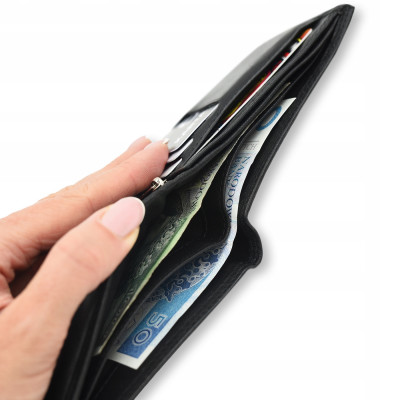 PORTFEL Męski Damski SKÓRZANY Czarny z RFID City Style MIDI Pako Jeans - Pakojeans.pl
