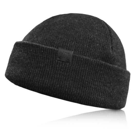 Czapka dokerka zimowa dwuwarstwowa męska GRAFITOWA - Pakojeans.pl