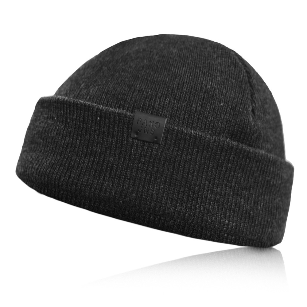 Czapka dokerka zimowa dwuwarstwowa męska GRAFITOWA - Pakojeans.pl