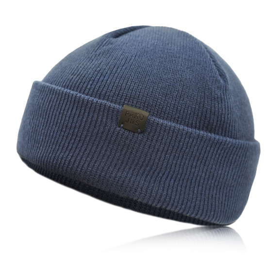 Czapka dokerka zimowa dwuwarstwowa męska NIEBIESKA - Pakojeans.pl