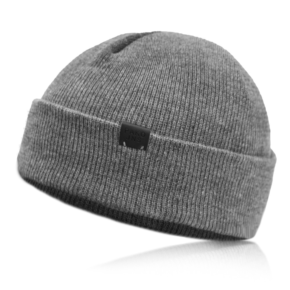 Czapka dokerka zimowa dwuwarstwowa męska SZARY MELANŻ - Pakojeans.pl