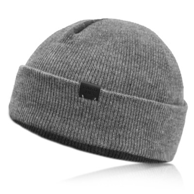 Czapka dokerka zimowa dwuwarstwowa męska SZARY MELANŻ - Pakojeans.pl