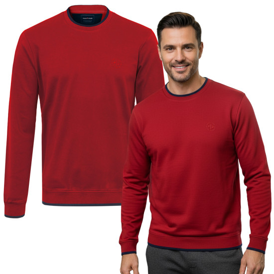 Bluza męska bez kaptura basic cienka bawełna IKON czerwona - Pakojeans.pl