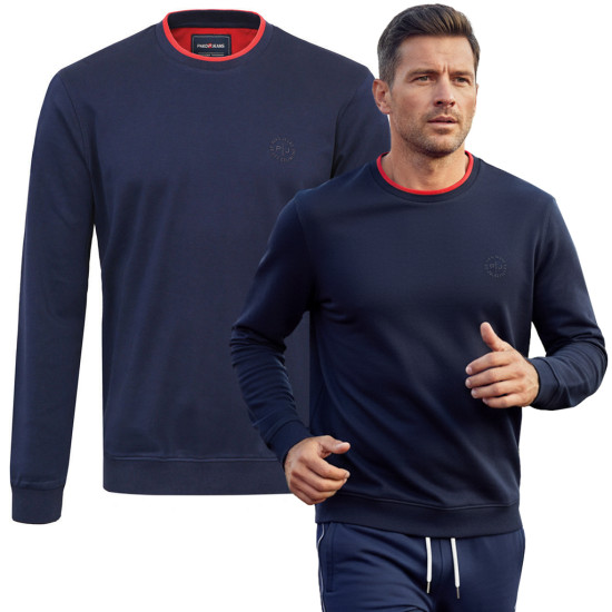 Bluza męska bez kaptura basic cienka bawełna IKON granatowa - Pakojeans.pl