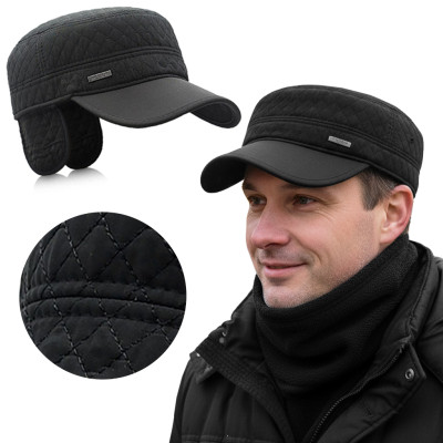 Czapka z Daszkiem PATROLÓWKA z Nausznikami Wodoodporna CZARNA - Pakojeans.pl