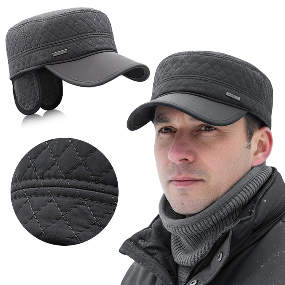 Czapka z Daszkiem PATROLÓWKA z Nausznikami Wodoodporna GRAFITOWA - Pakojeans.pl