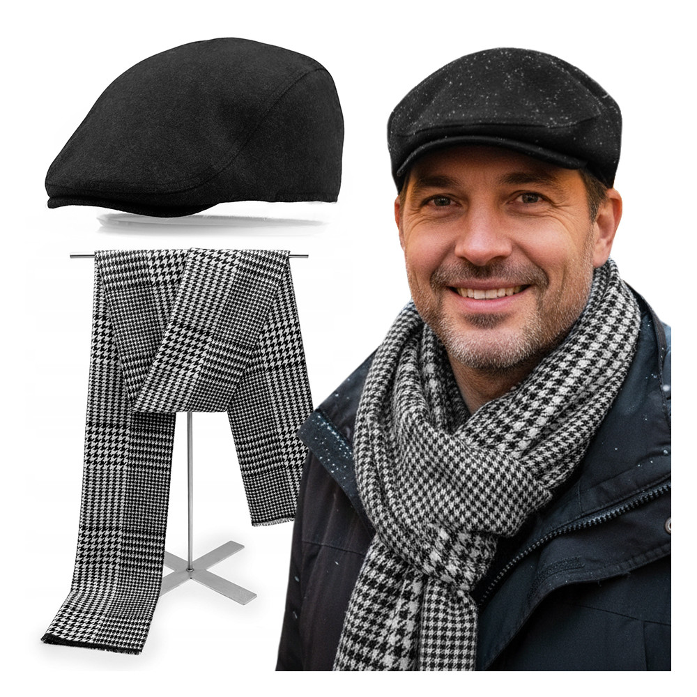 Kaszkiet Męski i Szalik Pako Jeans Elegancki Komplet Dla Niego - Pakojeans.pl