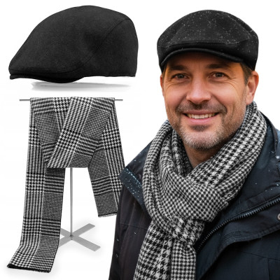 Kaszkiet Męski i Szalik Pako Jeans Elegancki Komplet Dla Niego - Pakojeans.pl