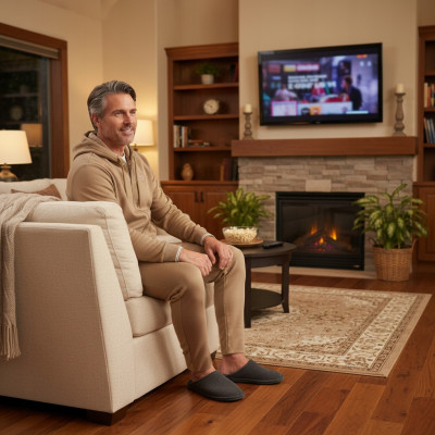 DRES Męski KOMPLET Bawełniany BEŻOWY Bluza z Kapturem i Spodnie Ocieplane Pako Jeans - Pakojeans.pl