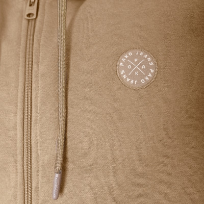 DRES Męski KOMPLET Bawełniany BEŻOWY Bluza z Kapturem i Spodnie Ocieplane Pako Jeans - Pakojeans.pl