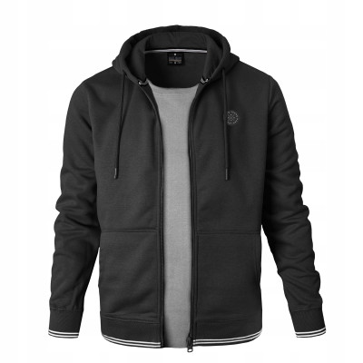 DRES Męski KOMPLET Bawełniany CZARNY Bluza z Kapturem i Spodnie Ocieplane Pako Jeans - Pakojeans.pl