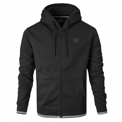 DRES Męski KOMPLET Bawełniany CZARNY Bluza z Kapturem i Spodnie Ocieplane Pako Jeans - Pakojeans.pl