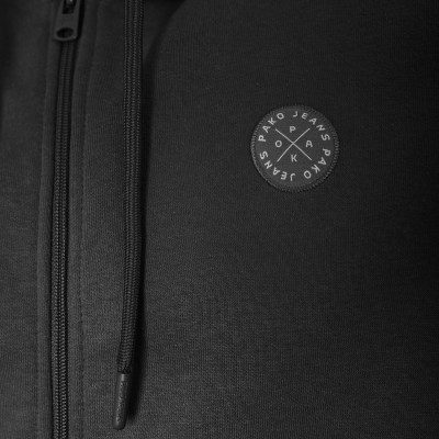 DRES Męski KOMPLET Bawełniany CZARNY Bluza z Kapturem i Spodnie Ocieplane Pako Jeans - Pakojeans.pl