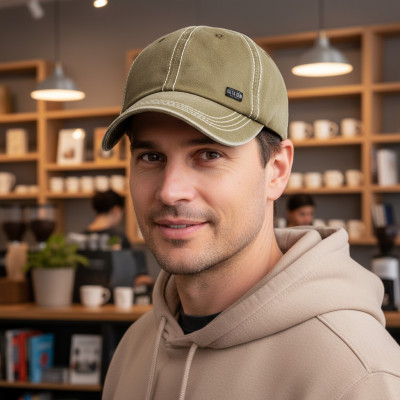 CZAPKA z Daszkiem Bejsbolówka Męska Bawełniana BEŻOWA Vintage Pako Jeans - Pakojeans.pl