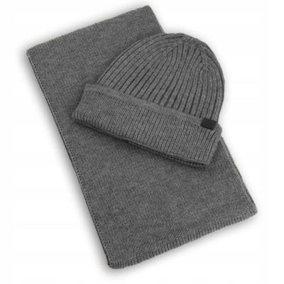 Komplet Męski CZAPKA KOMIN Zimowy Zestaw na Prezent SZARY Pako Jeans - Pakojeans.pl