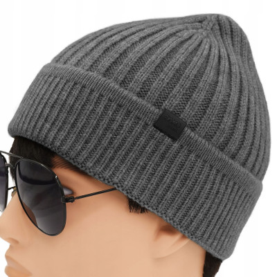 Komplet Męski CZAPKA KOMIN Zimowy Zestaw na Prezent SZARY Pako Jeans - Pakojeans.pl