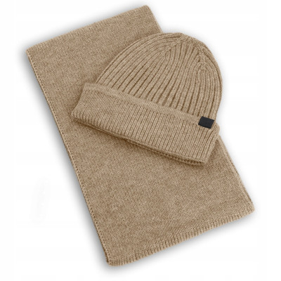 Komplet Męski CZAPKA KOMIN Zimowy Zestaw na Prezent BEŻOWY Pako Jeans - Pakojeans.pl