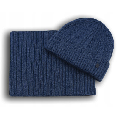 Komplet Męski CZAPKA KOMIN Zimowy Zestaw na Prezent JEANSOWY Pako Jeans - Pakojeans.pl