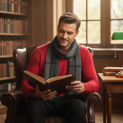 Elegancki szal szalik męski zimowy grafitowo - czarny - Pakojeans.pl