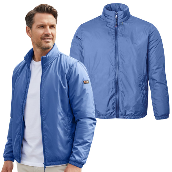 KURTKA BOMBERKA Męska Przejściowa z Kapturem SAM NIEBIESKA Pako Jeans - Pakojeans.pl